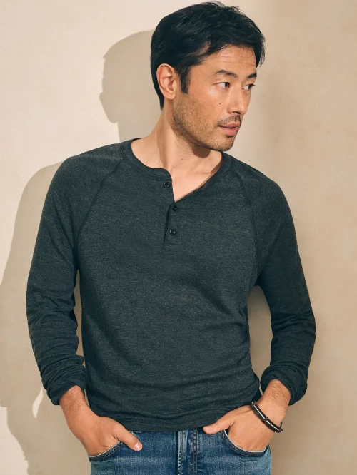 Faherty Cloud Long-Sleeve Henley Shirt