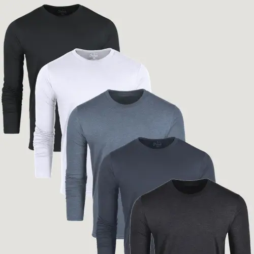 Fresh Clean Threads Best Sellers Long Sleeve Crew 5-Pack